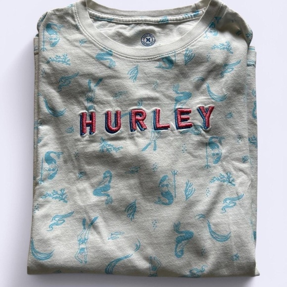 Men’s Hurley Tee -Mermaids & Deep Sea Diving | T-Shirt | Size M | Blue Teal - Picture 7 of 10